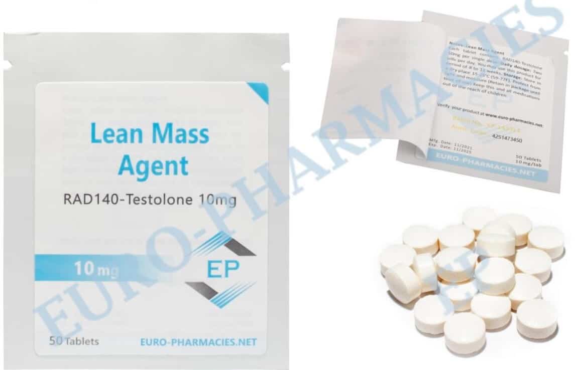 Lean Mass (Testolone RAD140) 10mg tabletten, 50 tabletten, verkrijgbaar bij Euro Pharmacies in de EU.
