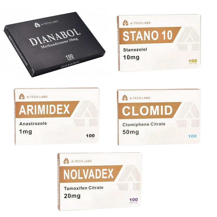 Pakket voor spiergroei met orale steroïden: Dianabol en Winstrol, 4 weken, A Tech Labs 1