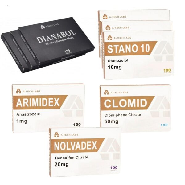 Pakket voor spiergroei met orale steroïden: Dianabol en Winstrol, 8 weken, A Tech Labs 1