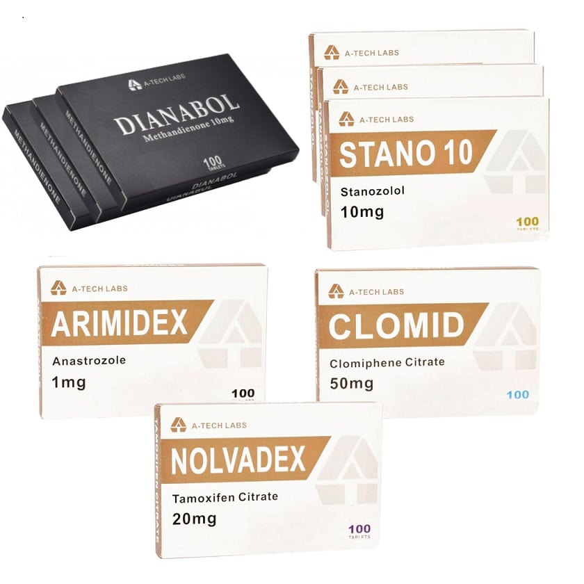 Pakket voor spiergroei met orale steroïden: Dianabol en Winstrol, 8 weken, A Tech Labs 1