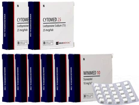 Verpakking met 6 tabletten Stanozolol T3 Cytomel orale steroïden voor 8 weken Deus Medical 463×348