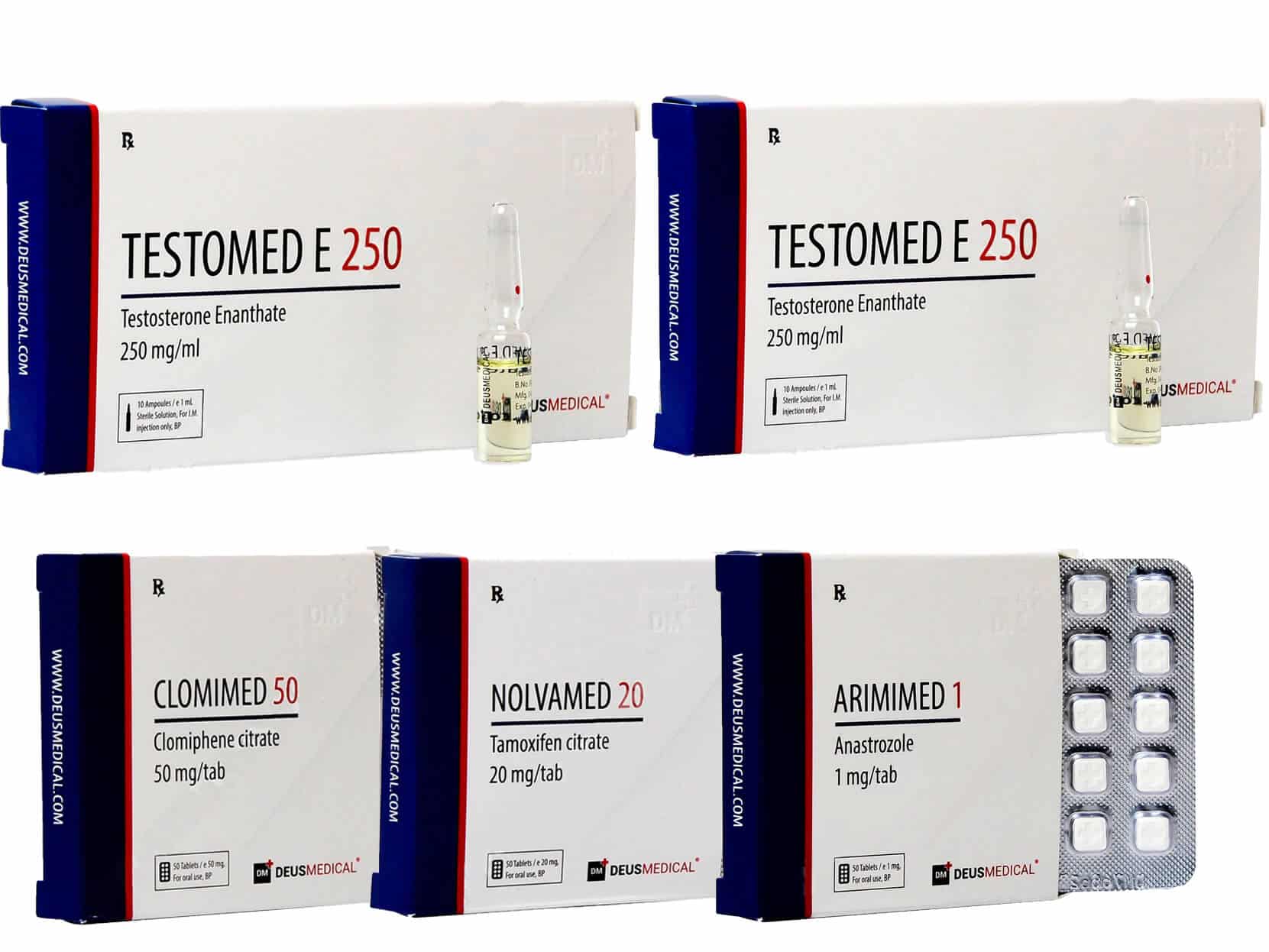 Mass gain pakket 8 weken Testosteron Enanthaat Bescherming PCT Deus Medical