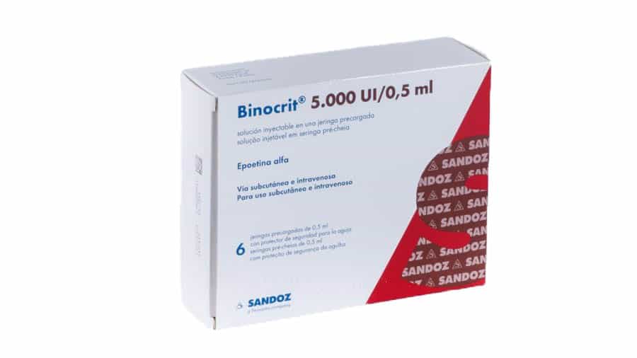 Binocrit 5000 IE 0,5 ml. 6 Oplossing voor injectie in voorgevulde spuiten Epoetin Alfa Sandoz