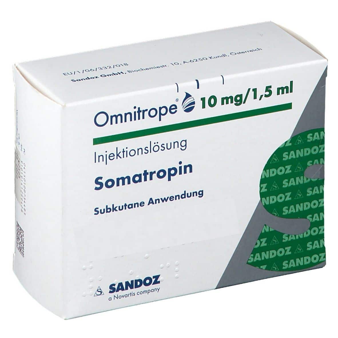 Somatropine Omnitrope 30 IE 10 mg 1,5 ml cartridge Sandoz