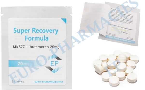 Superherstel (Ibutamoren MK677) 20 mg tabletten, 50 tabletten, verkrijgbaar bij Euro Pharmacies in de EU.