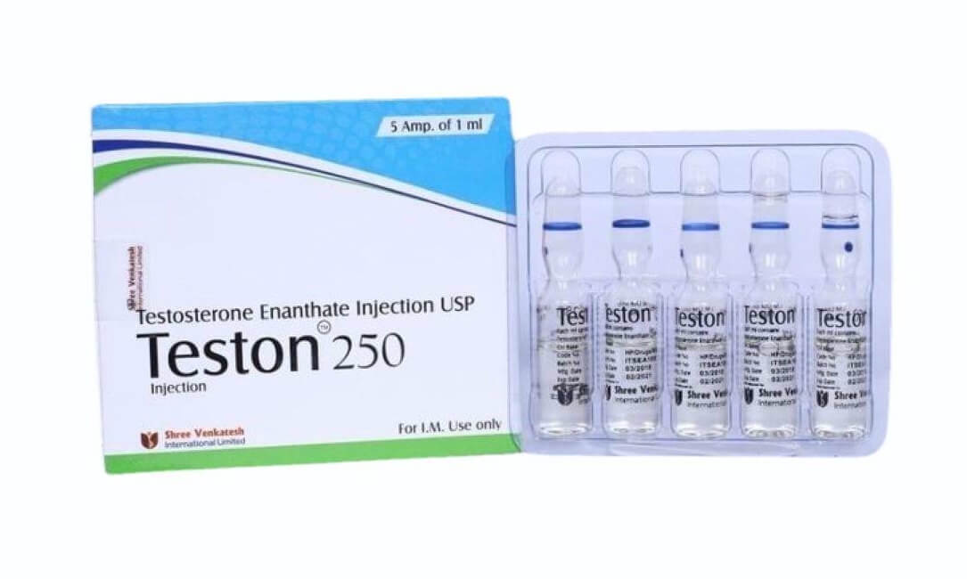 TESTON - Testosteron Enanthaat 250mg/ml (5 ampullen x 1ml) - Shree Venkatesh