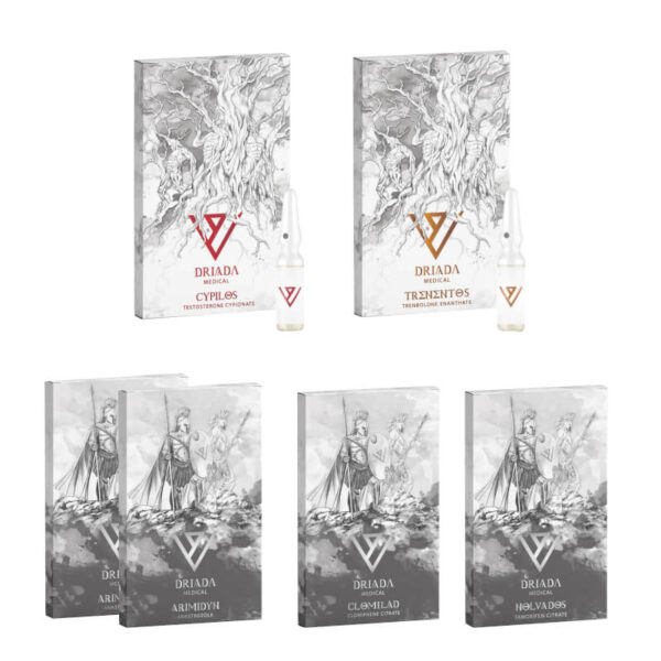 Pakket voor het opbouwen van droge spiermassa: Testosteron Cypionaat, Trenbolon Enanthaat (10 weken) DRIADA MEDICAL