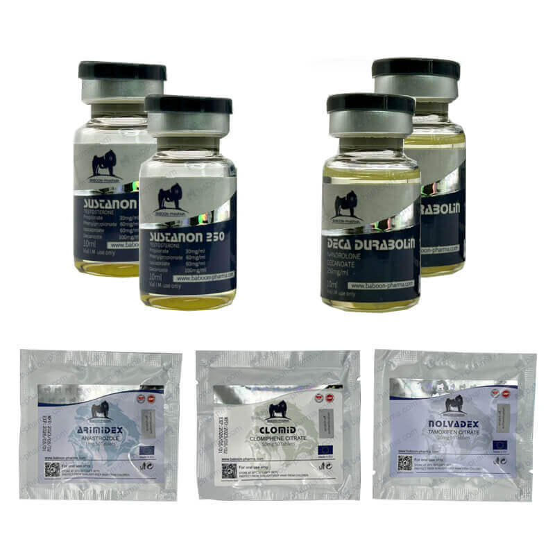 NIVEAU II (INJECTIE) Massa-opbouwpakket: SUSTANON + DECA + PCT (8 weken) Baboon Pharma