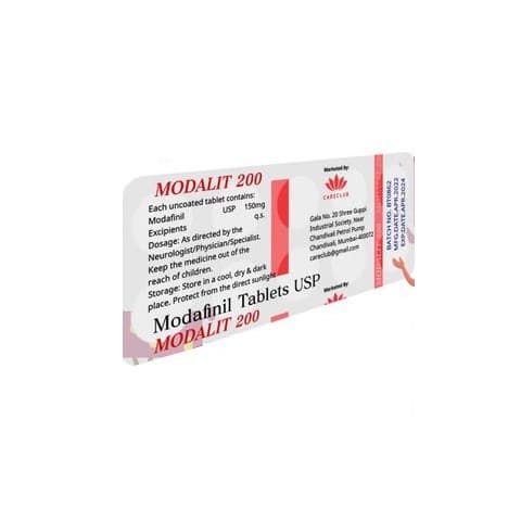 Modalit 200mg Modafinil Tabletten USP 100 tabletten Apotheek EU