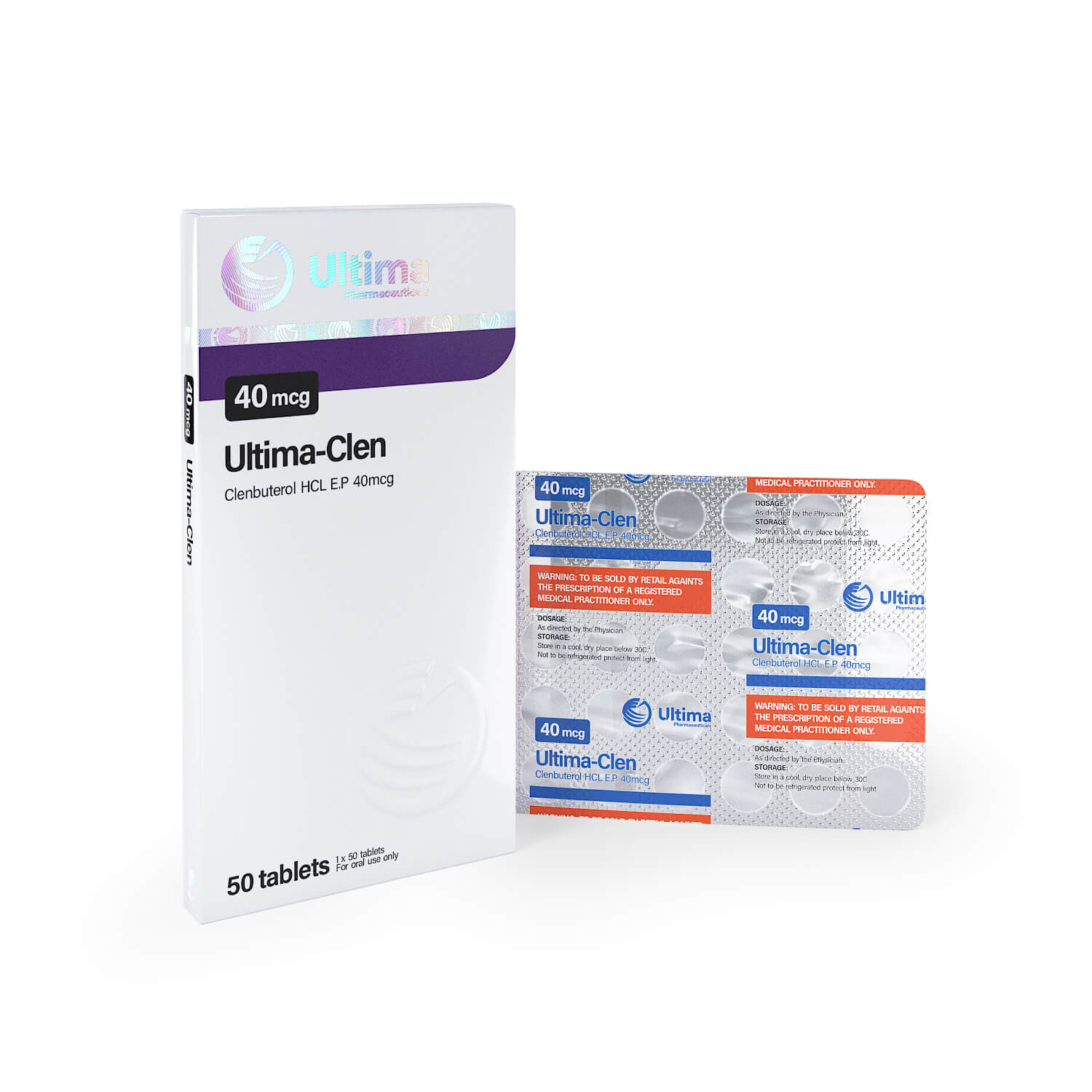 Ultima Clenbuterol 50 pillen x 40 mcg