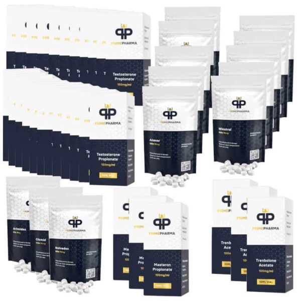 EXTREEM PAKKET VOOR HET OPBOUWEN VAN SPIERMASSA Testosteron, Trenbolon A, Mastprotein, Anavar, Winstrol (oraal) 16 weken BONUS