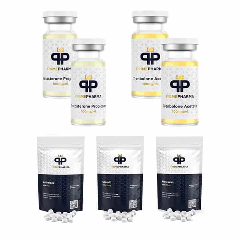 PRIME PHARMA 6-Week Lean Mass Gain Pack: Testosteronpropionaat, Treenbergolonacetaat PCT