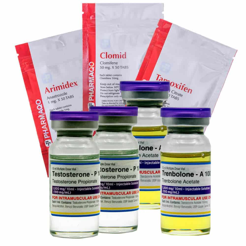 Pakket voor spiermassaopbouw van Pharmaqo Labs: Testosteronpropionaat, Trenbolonacetaat, 6 weken