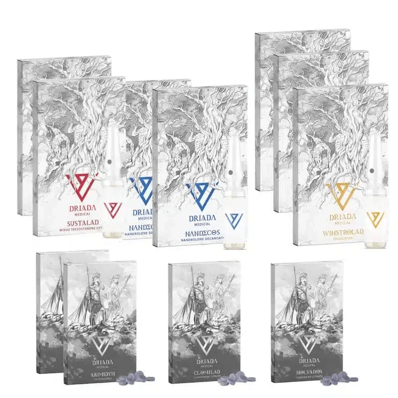 Pakket voor droge massatoename (INJECTIE) SUSTANON + DECA + WINSTROL (8 weken) Driada Medical