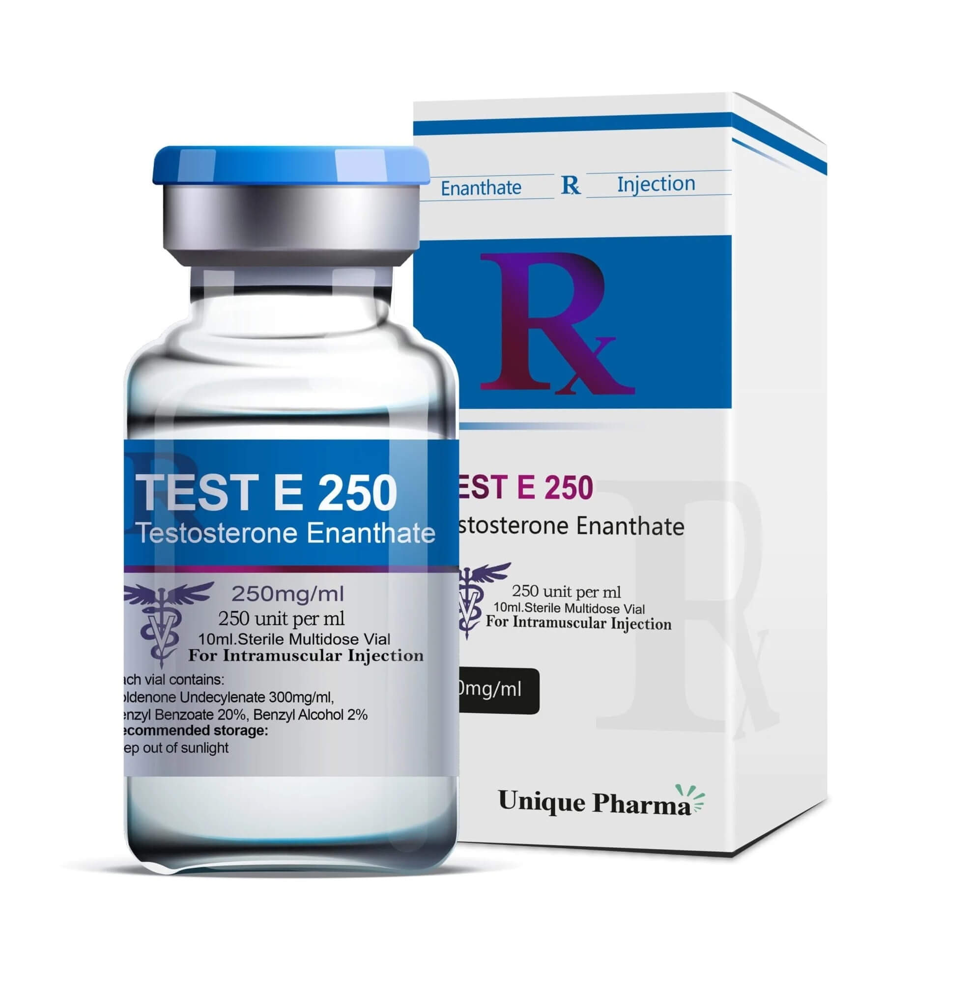 Test E 250 - Testosteronenanthaat (250 mg/ml 10 ml) - UNIQUE-PHARMA