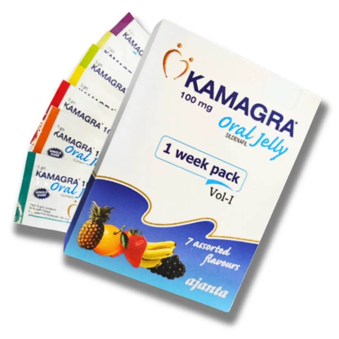 KAMAGRA ORALE GELEI 100 MG (Sildenafilcitraat + Dapoxetine 100 mg) (1x7 gel)
