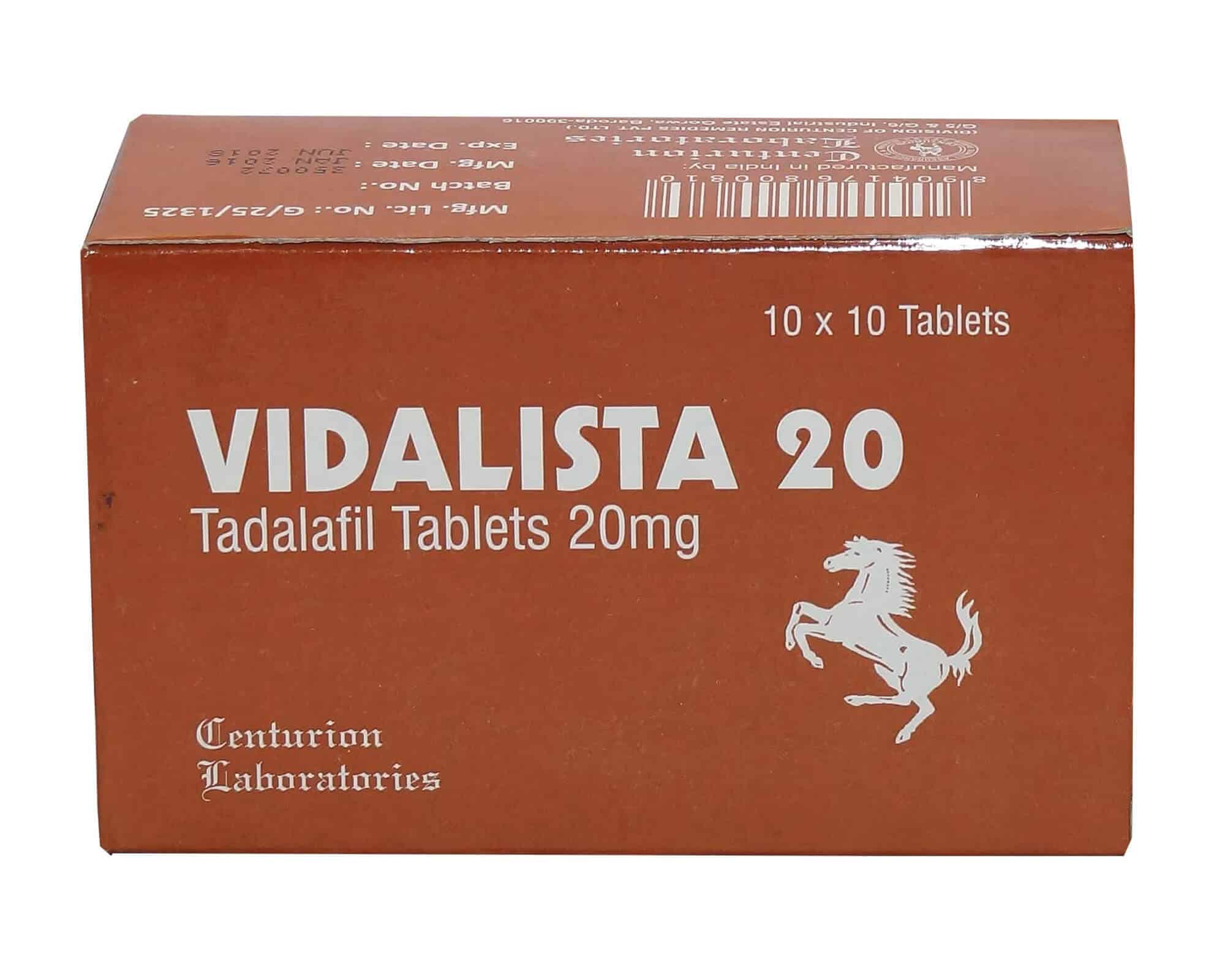 VIDALISTA 20 MG (Tadalafil 20mg) (100 tabletten) - CENTURION