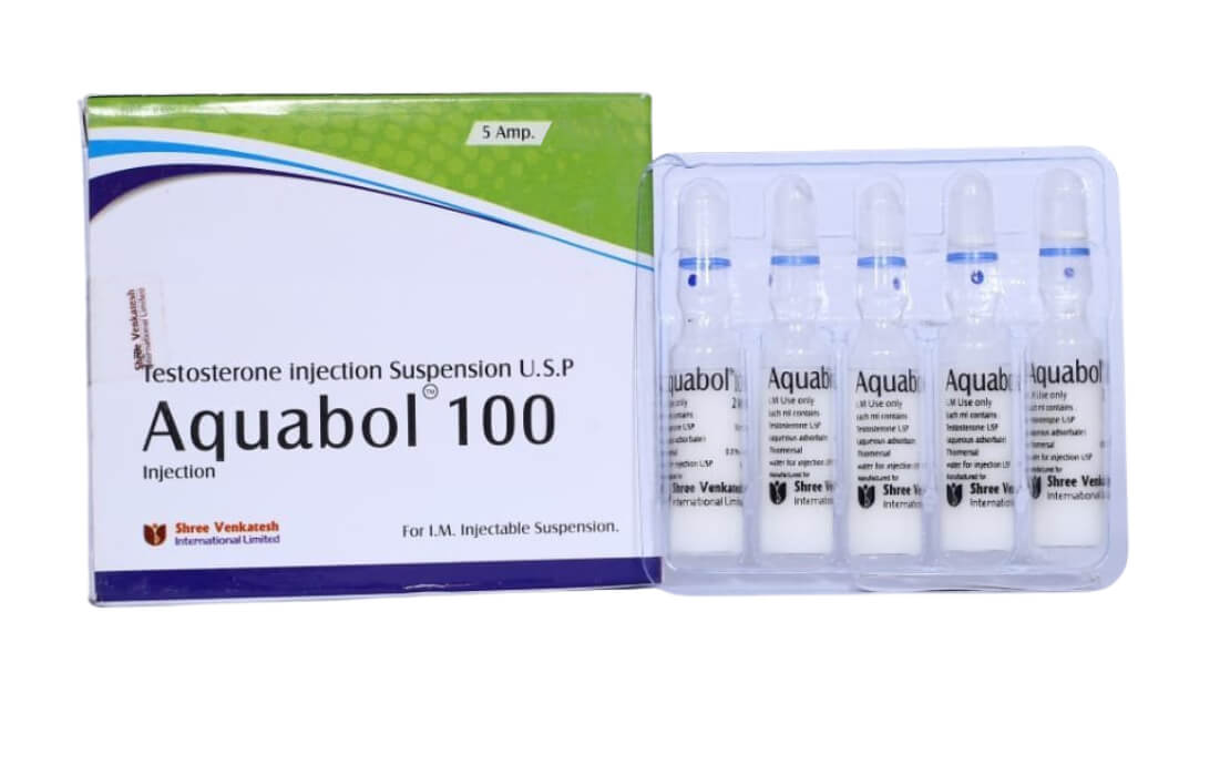 AQUABOL - Testosteronsuspensie 100 mg/ml (5 ampullen x 1 ml) - Shree Venkatesh