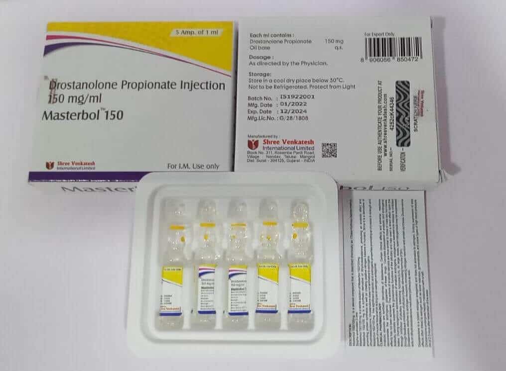 MASTERBOL 150 - Drostanolone Propionaat 150 mg/ml (5 ampullen x 1 ml) - Shree Venkatesh