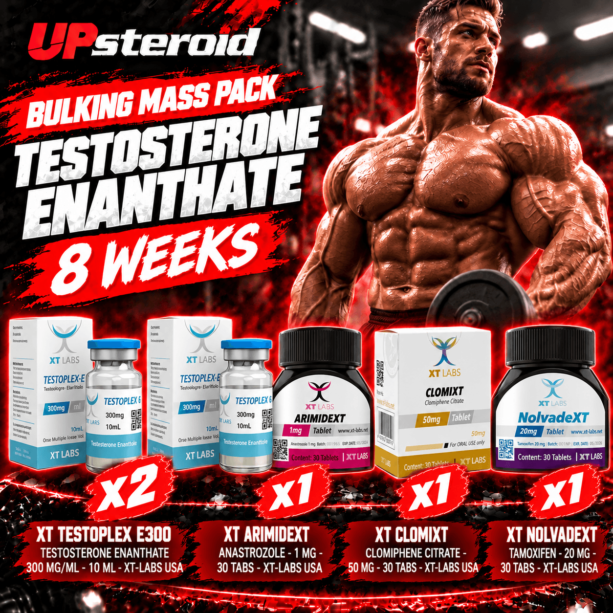 Pack Prise de Masse - XT-LABS USA - Testostérone Enanthate